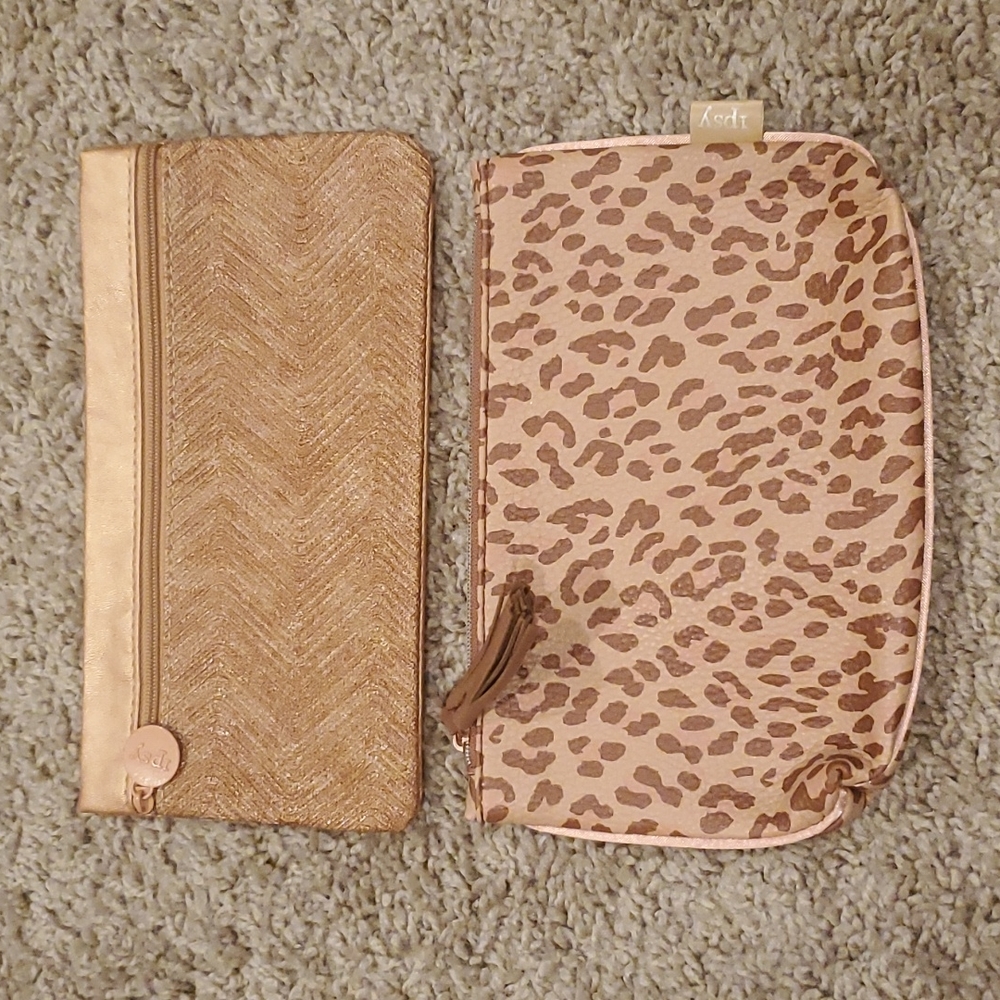 Ipsy Bags Tan Leopard and Brown Shimmer